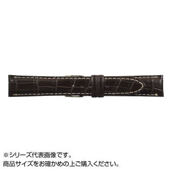 MIMOSA(ミモザ) 時計バンド クロコマット 18mm ブラウン/ホワイトステッチ (美錠:銀) WRM-BW18【同梱・代引き不可】
