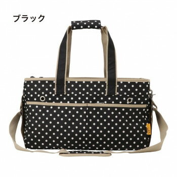 優美社　PE51-00　Pet Field （ペットフィールド） ドット柄ペットキャリーバッグ ブラック【同梱・代引き不可】