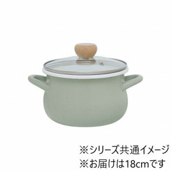 th ストクック　IH対応ホーロークッキングポット18cm(グリーン) RB-3245【同梱・代引き不可】