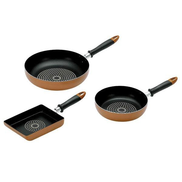 来栖けい　ダイヤモンドコーティング　フライパン3点セット　KKCH-800S【同梱・代引き不可】