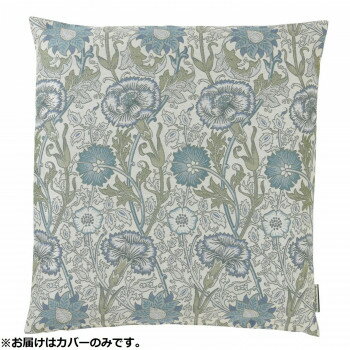 川島織物セルコン Morris Design Studio ピンクアンドローズ 座布団カバー 55×59cm LL1718 B ブルー【同梱・代引き不可】