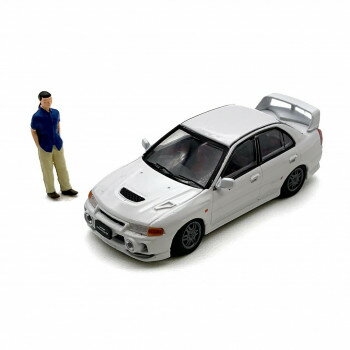 ビ-エムクリエイションズ 三菱 ランサー エボリューション IVカスタム ID ホワイト フィギュア付 1/64スケール 64B0095【同梱・代引き不可】
