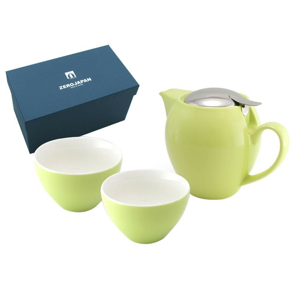 ZERO JAPAN ユニバーサルティーポット4人用+ティーカップワイド×2 ZG-003 KW・キウイ【同梱・代引き不可】