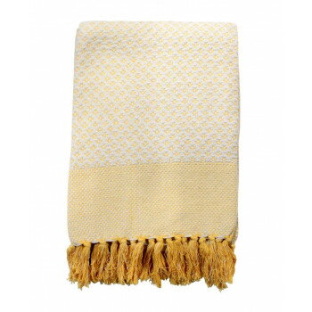 コットンスロー FLOWER イエロー IN052748【同梱・代引き不可】