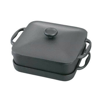 岩鋳　南部鉄器　スクエアパン浅型鍋・深型鍋セット(焼付) 21700【同梱・代引き不可】