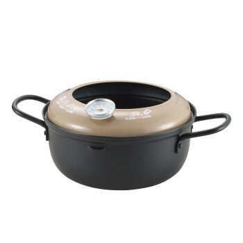 グレージュ 温度計付天ぷら鍋 18cm YJ3371【同梱・代引き不可】