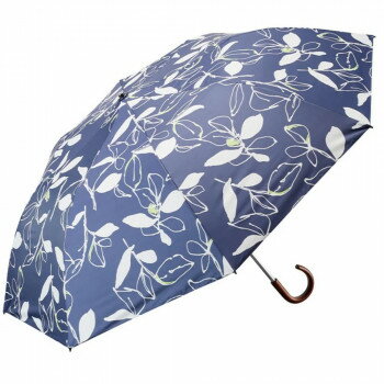 umbulatio ラクオリUVブロック 2段折りたたみ傘 55cm リーフ バイオレットブルー S255-1118NV1-B7【同梱・代引き不可】