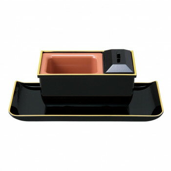 焼香盆やすらぎセット 5.0寸 小 黒(フチ金) 3808850200021【同梱・代引き不可】(3)