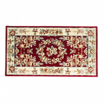 カービング レーヨン玄関マット レッド 80x150cm LT201580RE【同梱・代引き不可】