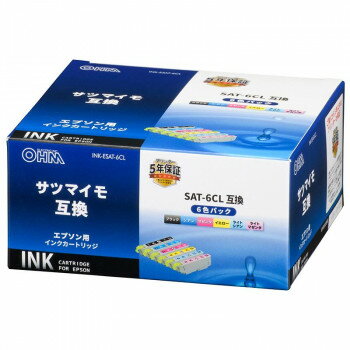 OHM エプソン互換インクカートリッジ サツマイモ 6色パック INK-ESAT-6CL【同梱・代引き不可】