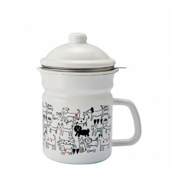 豊琺瑯　Plune.(プルーン)　ホーローオイルポット　モノトーンドッグ　POP-904【同梱・代引き不可】