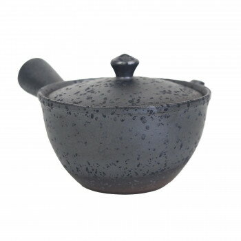 M1159 ベンリー急須2号末広黒ゆずたたき 萬古焼【同梱・代引き不可】