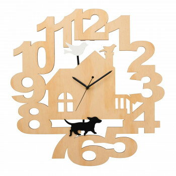 イシグロ　木製振り子時計 いぬ 31263【同梱・代引き不可】