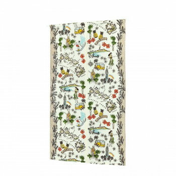 のれん ハワイマップ ブラウン 15625870349【同梱・代引き不可】