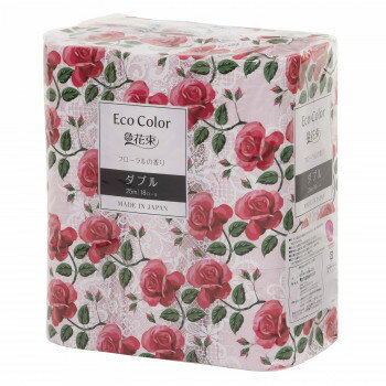 丸富製紙 トイレットペーパー ダブル エコカラー花束 フローラルの香り ピンク 18R×6セット 142351【同梱・代引き不可】