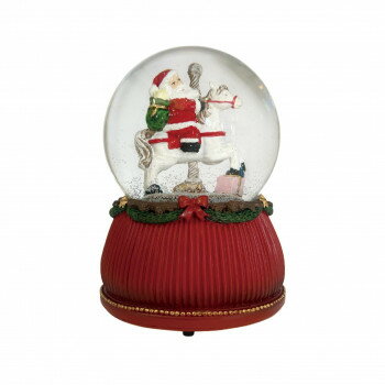LEDスノードーム ミュージック カルーセルサンタ【同梱・代引き不可】