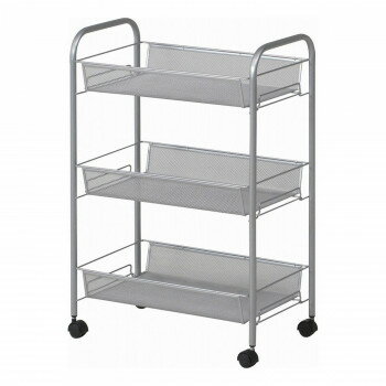 メッシュトローリー 3段シルバー 69291 8283-089【同梱・代引き不可】