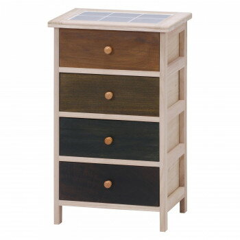 不二貿易 C/D:39624 桐製 マルチカラフル4段ボックス シンクエ 2 39624【同梱・代引き不可】