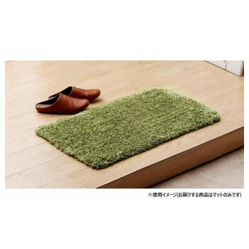 ふんわりシャギーマット 玄関マット グリーン 45×75cm 1311480124901【同梱・代引き不可】