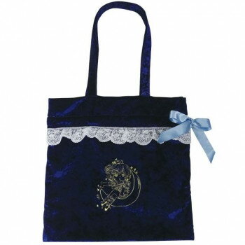 水森亜土 レース＆ベロア巾着トート つき AD-8328【同梱・代引き不可】