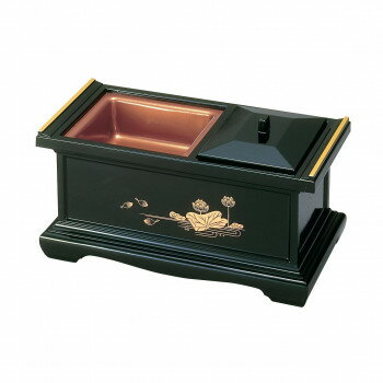 24型香炉 8.0寸 黒(フチ金) 蓮 3410800201021【同梱・代引き不可】