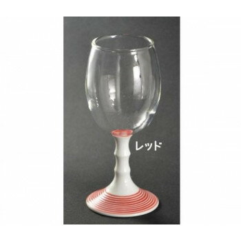 有田浪漫ワイングラス　ライン　レッド・INT-101-3-3【同梱・代引き不可】