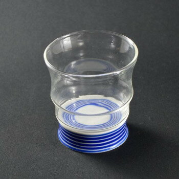 有田浪漫ロックグラス　ライン　ブルー・INT-103-3-1【同梱・代引き不可】