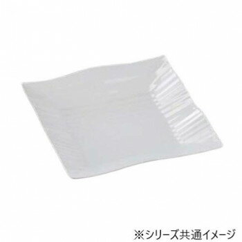 福井クラフト　メラミン30cm筋彫角盛皿ホワイト 51022470【同梱・代引き不可】