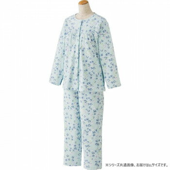 ケアファッション フルオープンパジャマ(婦人) サックス LL 3851503【同梱・代引き不可】(4)