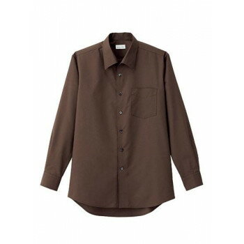 ボンマックス FB5043M メンズ開襟長袖シャツ ブラウン (5) サイズ:5L FACEMIX【同梱・代引き不可】