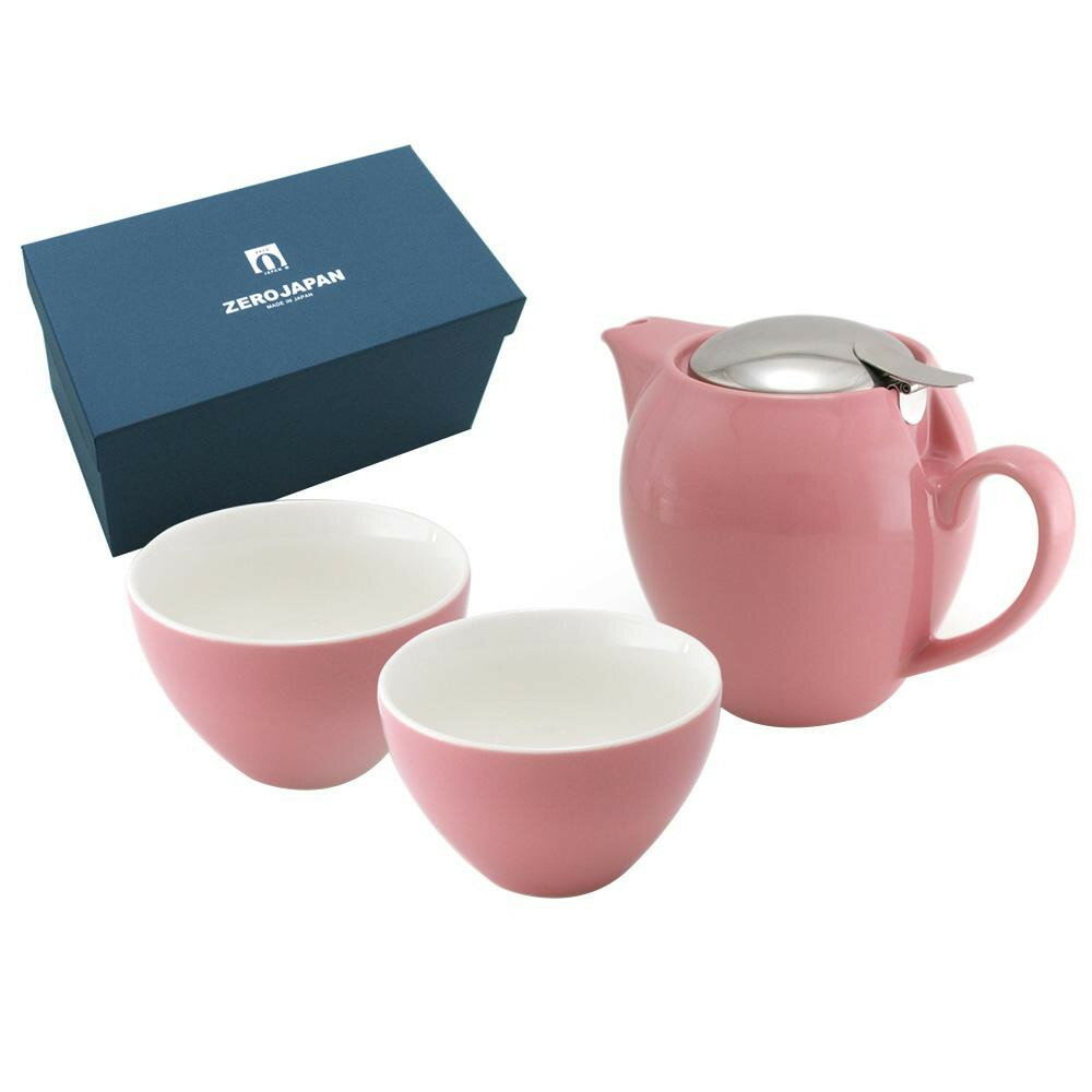 ZERO JAPAN ユニバーサルティーポット4人用+ティーカップワイド×2 ZG-003 ROS・ローズ【同梱・代引き不可】