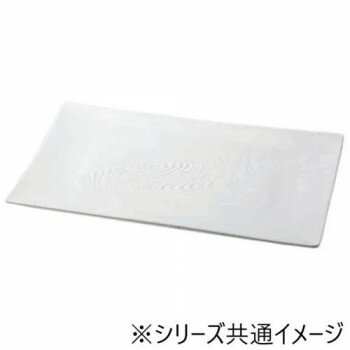 福井クラフト　メラミン39.4雅波筋目長角皿白グロス 51024900【同梱・代引き不可】