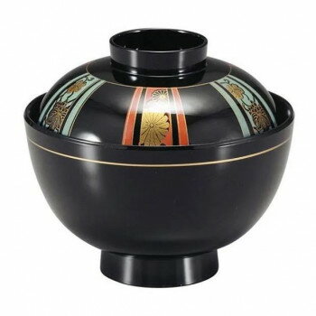 （食洗機対応）和越前椀　天平絵(内黒)　70000600【同梱・代引き不可】