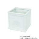 村田屋産業 スクエアポットフォレスト 8号 White 3735【同梱・代引き不可】