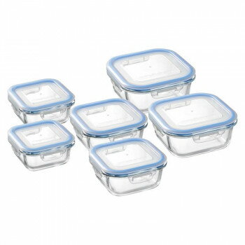 レッシュ 耐熱ガラス容器6点セットA ME-7400 1034327【同梱・代引き不可】