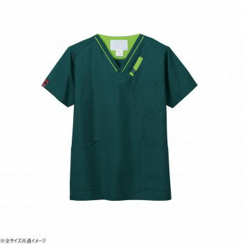 フォーク スクラブ モスグリーン×グリーナリー L 7042SC-18 975605【同梱・代引き不可】(4)