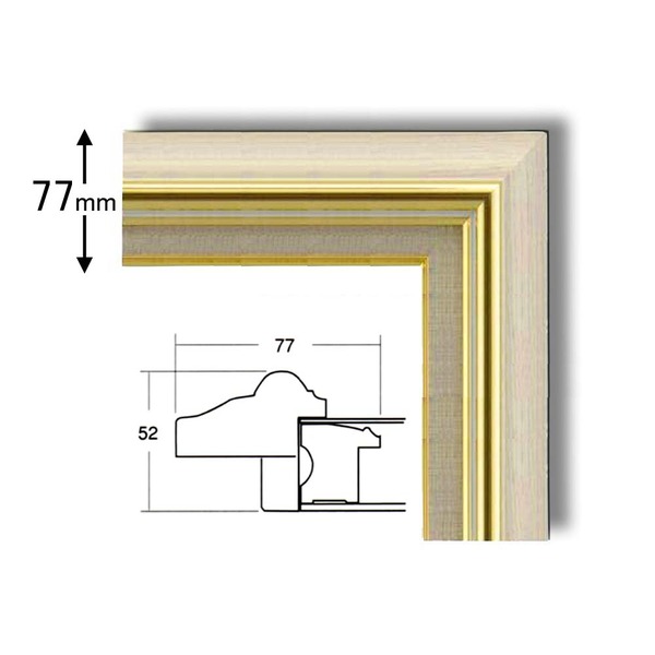 日本製 油絵額縁/フレーム 【F6号/アイボリー】 壁掛けひも/アクリル/ 8116(同梱・代引き不可) 2