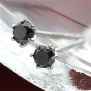 K18WG ブラックダイヤモンドピアス(同梱・代引き不可)