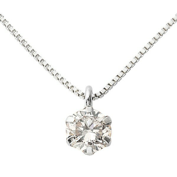 ダイヤモンド ネックレス 0.3ct プラチナ Pt900 一粒 6本爪 シンプル ダイヤネックレス ペンダント 鑑別カード付き(同梱・代引き不可)