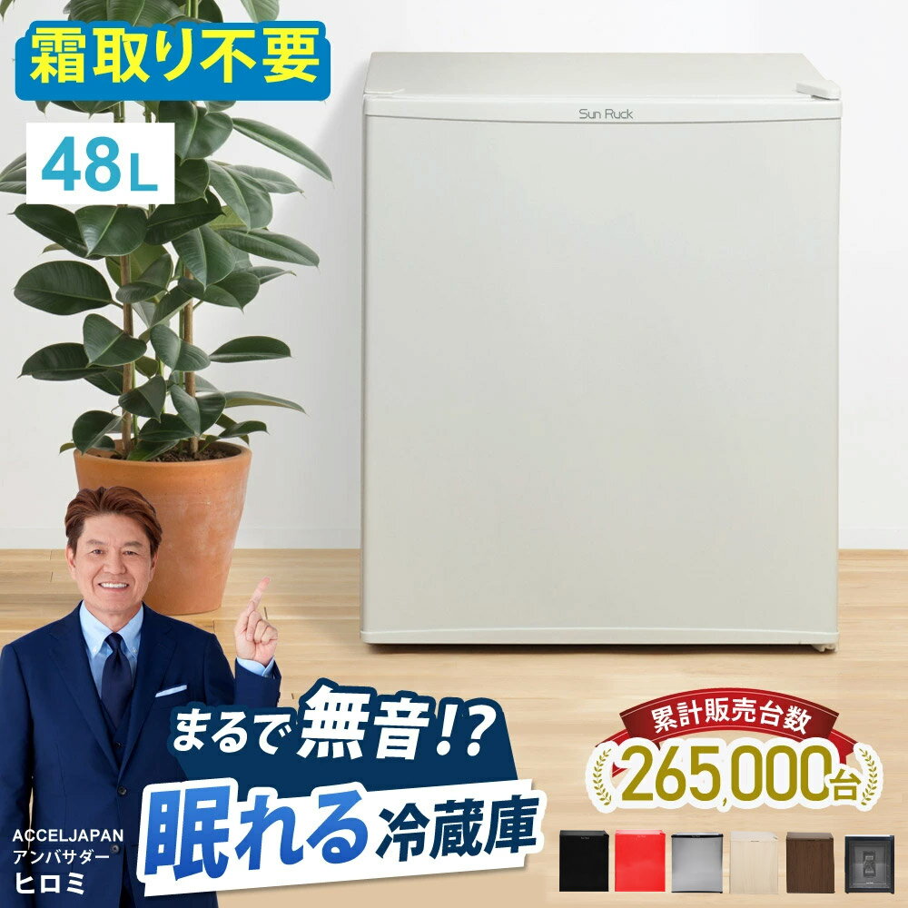 冷蔵庫 小型 霜取り不要 静音 48L 一