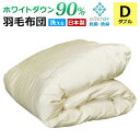【クーポンで15380円】 羽毛布団 ダブル 洗える ホワイトダックダウン 90% 1年保証 日本製 抗菌 防臭 春・夏用 アレルGプラス 掛け布団 肌掛け布団 羽毛肌布団 夏布団 肌布団 ふとん 布団 ダウンケット CIL 冷房対策 新生活 A769WZ 【代引不可】