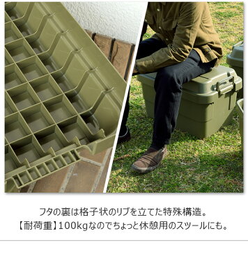 トランクカーゴ 30L 座れる 収納ボックス コンテナボックス 蓋付き ふた付き 頑丈 丈夫 ハードボックス 収納BOX スツール チェア 簡易テーブル アウトドア DIY レジャー ガーデニング 室内 車載 おしゃれ TC-30KH 【LF】