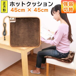 【P5倍★10/25限定】 ホットマット 45×45cm 正方形 一人用 ホットクッション チェアパッド 電気マット 電気足温器 足元暖房 ミニ ホットカーペット ヒートクッション シートクッション 座布団 電気座布団 コンパクト 暖房器具 あったかグッズ ワタナベ工業 WA-45E