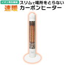 【P5倍★20時~】 スリムカーボンヒーター 1秒瞬間速暖 マイナスイオン発生機能 遠赤外線 300W 1灯 カーボンヒーター テクノイオン付き 転倒OFF 省...