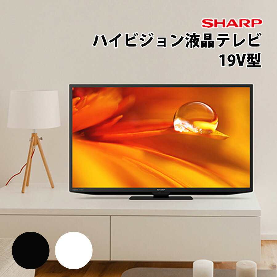 液晶テレビ 19V型 シャープ 液晶テレビ 地デジ 地上デジタル放送 ハイビジョンテレビ 外付けHDD録画機能 DEライン AQUOS アクオス SHARP 2T-C19DE-W 【代引不可】