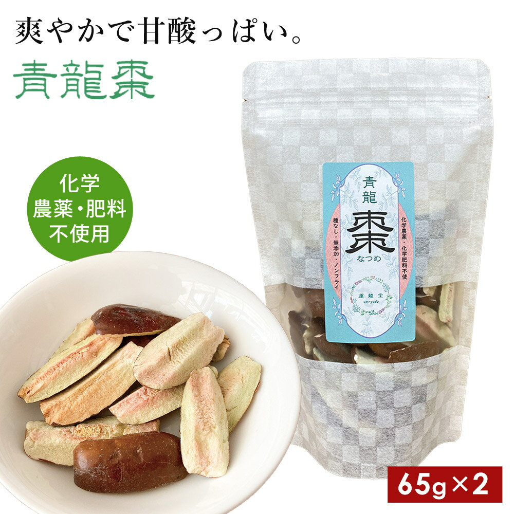 青龍棗 棗 ナツメ 無添加 ノンフライ 2袋セット 65g(約15日分)×2 無農薬 ドライ 乾燥 フリーズドライ 漢方 運龍堂 仙台の漢方専門薬局 健康食品 さわやか 酸味 ドライフルーツ 乾燥ナツメ 乾燥なつめ 乾燥果実 【代引/同梱不可】