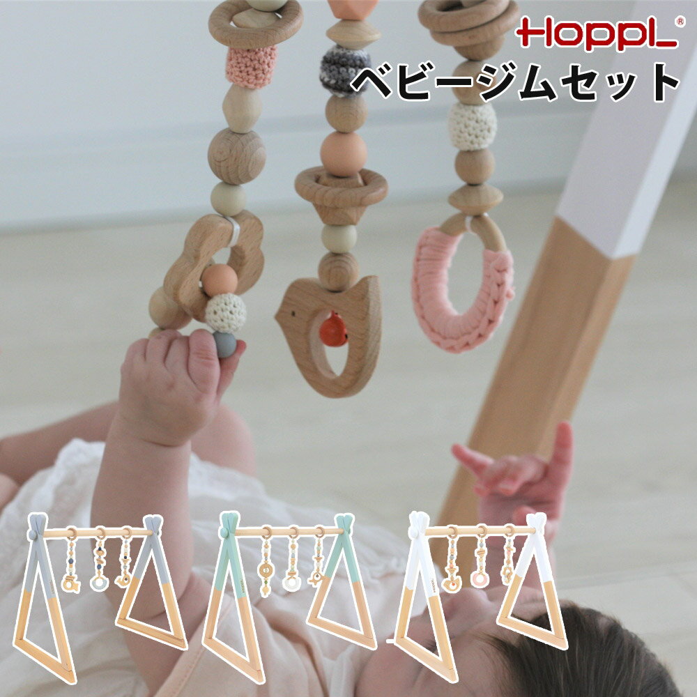 ベビージムセット 高さ調整 安心で簡単なロック機能 遊び場 HOPPL ホップル BTL-BGS-SG-GR 【代引不可】