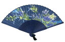 【シルク扇子】 花柄 (黒房付き) No.13