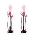 【雪洞】木製 燭台(ピンク)16cm