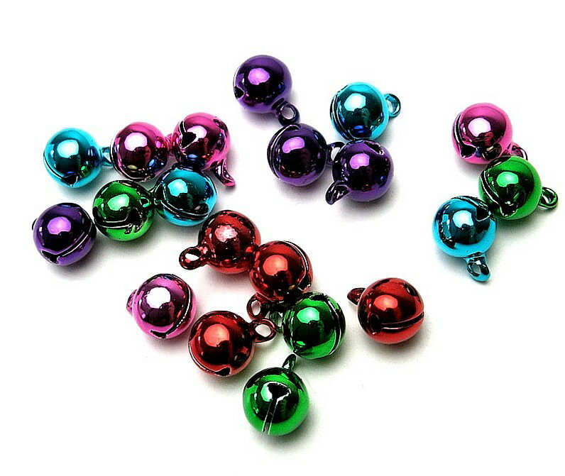 カラー鈴 2.5分 （20個入り）8mm 宝来鈴 手芸 ベル ストラップパーツ 根付 キーホルダー